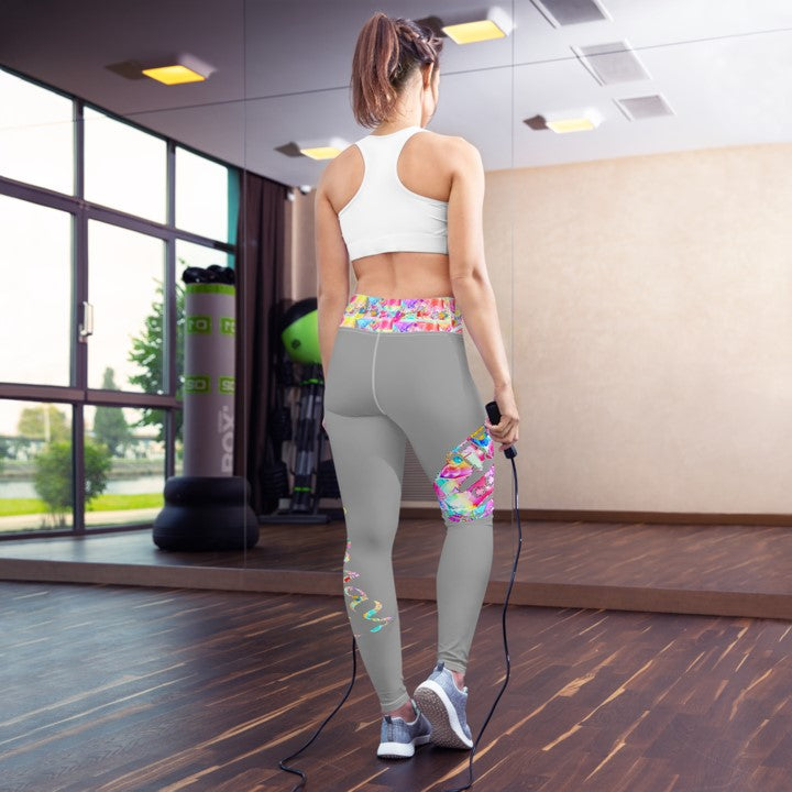 #friyay Gym Wear Leggings that's Mood Wear. Streetwear Yoga Pants. Black, White, Grey. WickedYo.